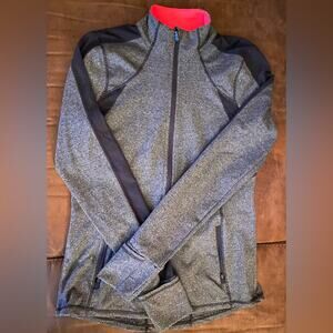 EUC Kyodan P/S Full Zip Long Sleeves Black /Gray Thumb hole Jacket